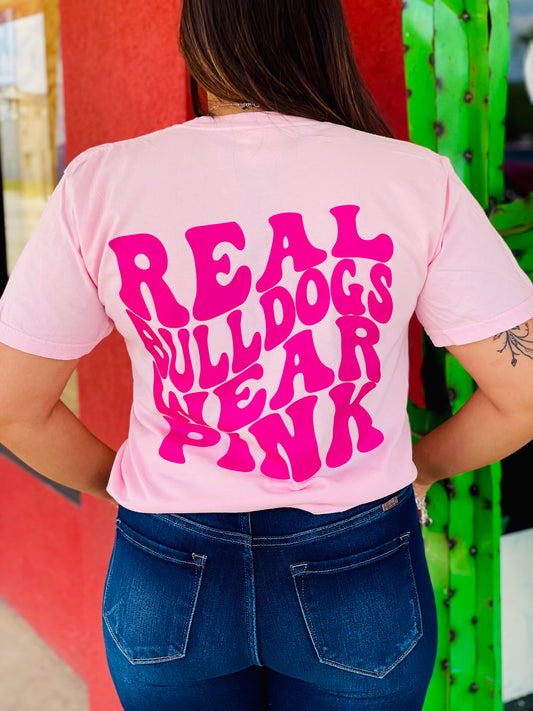 Real Bulldogs Wear Pink Tee - PINK