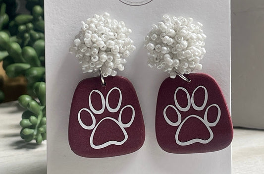 Paw Clay Earrings