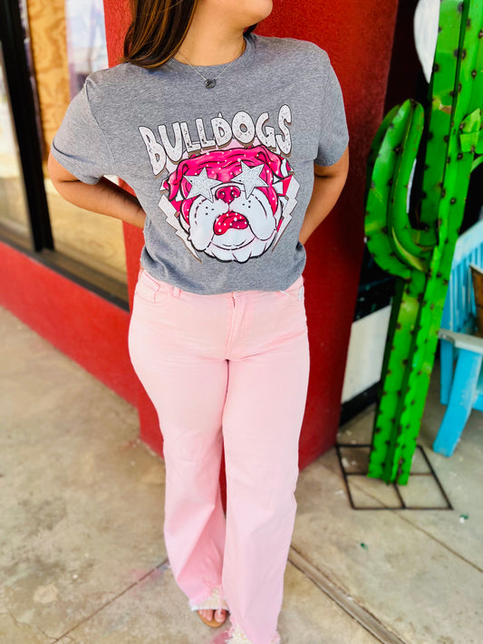 Preppy Pink Bulldog Tee