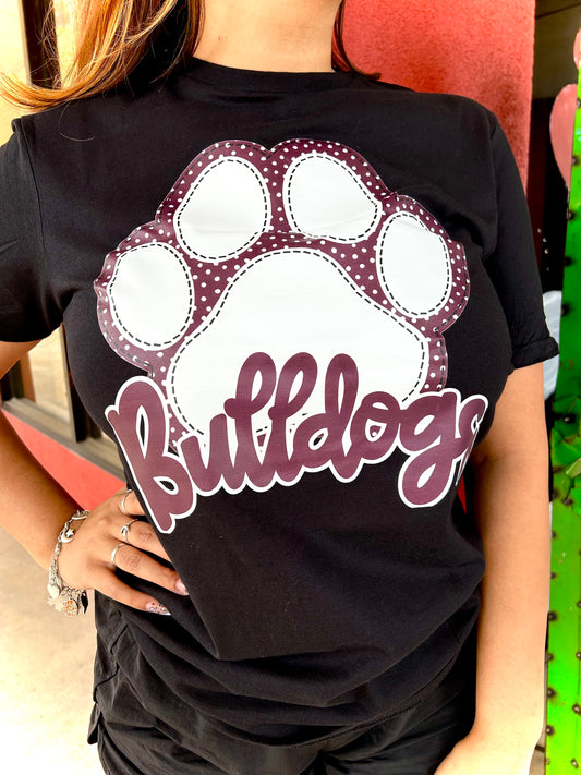 Faux Patch Bulldog Paw Tee